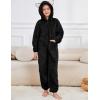 image:imageFlygo Girls Fleece Jumpsuits Fuzzy Hooded Onesie Rompers Kids Zip One Piece Romper Costume Warm Winter Clothes 514 YearsBlack
