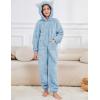 image:imageFlygo Girls Fleece Jumpsuits Fuzzy Hooded Onesie Rompers Kids Zip One Piece Romper Costume Warm Winter Clothes 514 YearsBlue