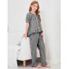 image:imageFlygo Girls Gingham 2 Piece Outfits Cotton Plaid Short Sleeve Button Down Peplum Top and Y2K Cute Ruffle Long Pants SetsBlack