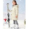 image:imageFlygo Girls Puffer Jacket Hooded Winter Coats WaterResistant Midi Long Zip Puffy Jackets for Boys Little Kids410 YearsBeige