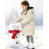 image:imageFlygo Girls Puffer Jacket Hooded Winter Coats WaterResistant Midi Long Zip Puffy Jackets for Boys Little Kids410 YearsBeige