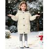 image:imageFlygo Girls Puffer Jacket Hooded Winter Coats WaterResistant Midi Long Zip Puffy Jackets for Boys Little Kids410 YearsBeige