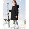 image:imageFlygo Girls Puffer Jacket Hooded Winter Coats WaterResistant Midi Long Zip Puffy Jackets for Boys Little Kids410 YearsBlack