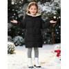 image:imageFlygo Girls Puffer Jacket Hooded Winter Coats WaterResistant Midi Long Zip Puffy Jackets for Boys Little Kids410 YearsBlack