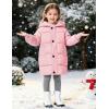 image:imageFlygo Girls Puffer Jacket Hooded Winter Coats WaterResistant Midi Long Zip Puffy Jackets for Boys Little Kids410 YearsPink