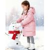 image:imageFlygo Girls Puffer Jacket Hooded Winter Coats WaterResistant Midi Long Zip Puffy Jackets for Boys Little Kids410 YearsPink