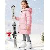 image:imageFlygo Girls Puffer Jacket Hooded Winter Coats WaterResistant Midi Long Zip Puffy Jackets for Boys Little Kids410 YearsPink