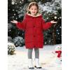 image:imageFlygo Girls Puffer Jacket Hooded Winter Coats WaterResistant Midi Long Zip Puffy Jackets for Boys Little Kids410 YearsRed