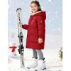 image:imageFlygo Girls Puffer Jacket Hooded Winter Coats WaterResistant Midi Long Zip Puffy Jackets for Boys Little Kids410 YearsRed