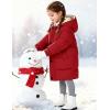 image:imageFlygo Girls Puffer Jacket Hooded Winter Coats WaterResistant Midi Long Zip Puffy Jackets for Boys Little Kids410 YearsRed