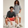 image:imageFlygo Mens 4 Pack Oversized TShirts Acid Wash Cotton Vintage Loose Fit Baggy Tees Summer Short Sleeve Basic Streetwear TopsBlackblackgreykhakiarmygreen