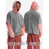 image:imageFlygo Mens 4 Pack Oversized TShirts Acid Wash Cotton Vintage Loose Fit Baggy Tees Summer Short Sleeve Basic Streetwear TopsGrey