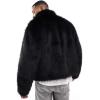 image:imageFlygo Mens Faux Fur Coat Winter Jackets Fluffy Lapel Long Sleeve Furry Fur Jacket Coats Thick OuterwearBlack