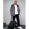image:imageFlygo Mens Faux Fur Coat Winter Jackets Fluffy Lapel Long Sleeve Furry Fur Jacket Coats Thick OuterwearGrey