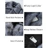 image:imageFlygo Mens Faux Fur Coat Winter Jackets Fluffy Lapel Long Sleeve Furry Fur Jacket Coats Thick OuterwearGrey