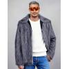 image:imageFlygo Mens Faux Fur Coat Winter Jackets Fluffy Lapel Long Sleeve Furry Fur Jacket Coats Thick OuterwearGrey