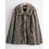 image:imageFlygo Mens Faux Fur Coat Winter Jackets Fluffy Lapel Long Sleeve Furry Fur Jacket Coats Thick OuterwearKhaki