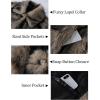 image:imageFlygo Mens Faux Fur Coat Winter Jackets Fluffy Lapel Long Sleeve Furry Fur Jacket Coats Thick OuterwearKhaki