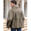 image:imageFlygo Mens Faux Fur Coat Winter Jackets Fluffy Lapel Long Sleeve Furry Fur Jacket Coats Thick OuterwearKhaki