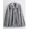 image:imageFlygo Mens Faux Fur Coat Winter Jackets Fluffy Lapel Long Sleeve Furry Fur Jacket Coats Thick OuterwearWhite Grey