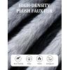image:imageFlygo Mens Faux Fur Coat Winter Jackets Fluffy Lapel Long Sleeve Furry Fur Jacket Coats Thick OuterwearWhite Grey