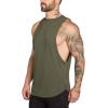 image:imageFlygo Mens Fitted Muscle Stringer Vest Workout Tank Tops Gym BodybuildingArmy Green