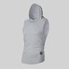 image:imageFlygo Mens Hooded Tank Tops Workout Sleeveless Shirt Muscle Stringer VestGrey
