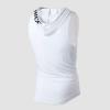 image:imageFlygo Mens Hooded Tank Tops Workout Sleeveless Shirt Muscle Stringer VestWhite