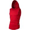 image:imageFlygo Mens Hooded Tank Tops Workout Sleeveless Shirt Muscle Stringer VestWine Red