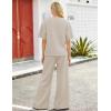 image:imageFlygo Womens 2 Piece Lounge Sets Summer Short Sleeve Sweatsuit Casual Wide Leg Matching Pants Travel Airport Outfits PocketsApricot