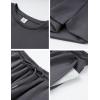 image:imageFlygo Womens 2 Piece Lounge Sets Summer Short Sleeve Sweatsuit Casual Wide Leg Matching Pants Travel Airport Outfits PocketsDarkgrey