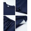 image:imageFlygo Womens 2 Piece Lounge Sets Summer Short Sleeve Sweatsuit Casual Wide Leg Matching Pants Travel Airport Outfits PocketsNavy