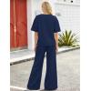 image:imageFlygo Womens 2 Piece Lounge Sets Summer Short Sleeve Sweatsuit Casual Wide Leg Matching Pants Travel Airport Outfits PocketsNavy