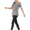 image:imageFlygo Womens Athletic Workout Yoga Shirt Activewear Short Sleeve Criss Cross Back Large Grey
