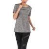 image:imageFlygo Womens Athletic Workout Yoga Shirt Activewear Short Sleeve Criss Cross Back Large Grey