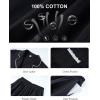 image:imageFlygo Womens Button Down Pajama Set Short Sleeve Top Long Pants Soft Loungewear Pjs Set with PocketsBlack