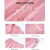 image:imageFlygo Womens Button Down Pajama Set Short Sleeve Top Long Pants Soft Loungewear Pjs Set with PocketsPink