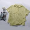 image:imageFlygo Womens Casual 2 Piece Outfits Cotton Linen Sets Button Down Oversized Shirt Shorts 2026 Pajama Lounge Beach SetLight Green