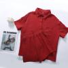 image:imageFlygo Womens Casual 2 Piece Outfits Cotton Linen Sets Button Down Oversized Shirt Shorts 2026 Pajama Lounge Beach SetRust