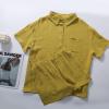 image:imageFlygo Womens Casual 2 Piece Outfits Cotton Linen Sets Button Down Oversized Shirt Shorts 2026 Pajama Lounge Beach SetYellow