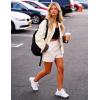 image:imageFlygo Womens Casual Jackets Cropped Trench Coat Contrast Collar Button Down Loose 2026 Spring Fall JacketBeige