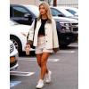 image:imageFlygo Womens Casual Jackets Cropped Trench Coat Contrast Collar Button Down Loose 2026 Spring Fall JacketBeige