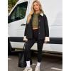image:imageFlygo Womens Casual Jackets Cropped Trench Coat Contrast Collar Button Down Loose 2026 Spring Fall JacketBlack