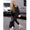 image:imageFlygo Womens Casual Jackets Cropped Trench Coat Contrast Collar Button Down Loose 2026 Spring Fall JacketBlack