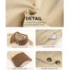 image:imageFlygo Womens Casual Jackets Cropped Trench Coat Contrast Collar Button Down Loose 2026 Spring Fall JacketKhaki