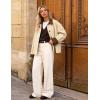 image:imageFlygo Womens Casual Jackets Cropped Trench Coat Contrast Collar Button Down Loose 2026 Spring Fall JacketKhaki