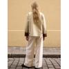 image:imageFlygo Womens Casual Jackets Cropped Trench Coat Contrast Collar Button Down Loose 2026 Spring Fall JacketKhaki