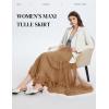 image:imageFlygo Womens Maxi Tulle Skirt Long Tiered A Line Mesh Tutu Fairy High Elastic Waist Pleated Layered SkirtsKhaki