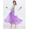 image:imageFlygo Womens Maxi Tulle Skirt Long Tiered A Line Mesh Tutu Fairy High Elastic Waist Pleated Layered SkirtsLightpurple