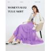 image:imageFlygo Womens Maxi Tulle Skirt Long Tiered A Line Mesh Tutu Fairy High Elastic Waist Pleated Layered SkirtsLightpurple
